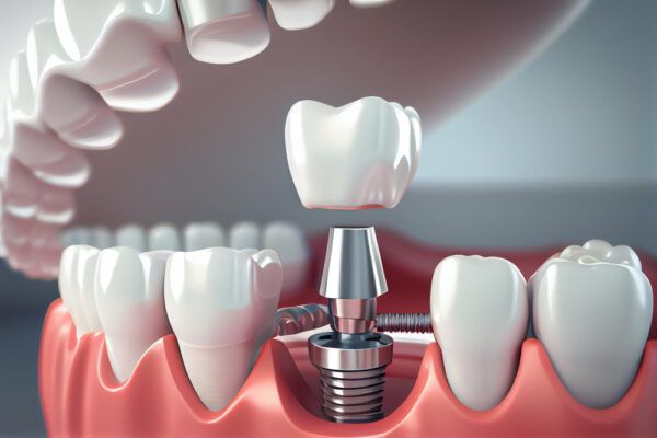 Teeth replacement without denture using a titanium dental implant, abutment, and ceramic crown by Dr. Hileri Mori in Punawale, Pune.
